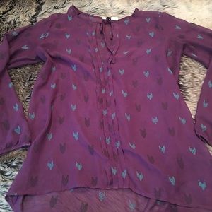 MUDD Purple See-Through Overly Blouse *Size L*